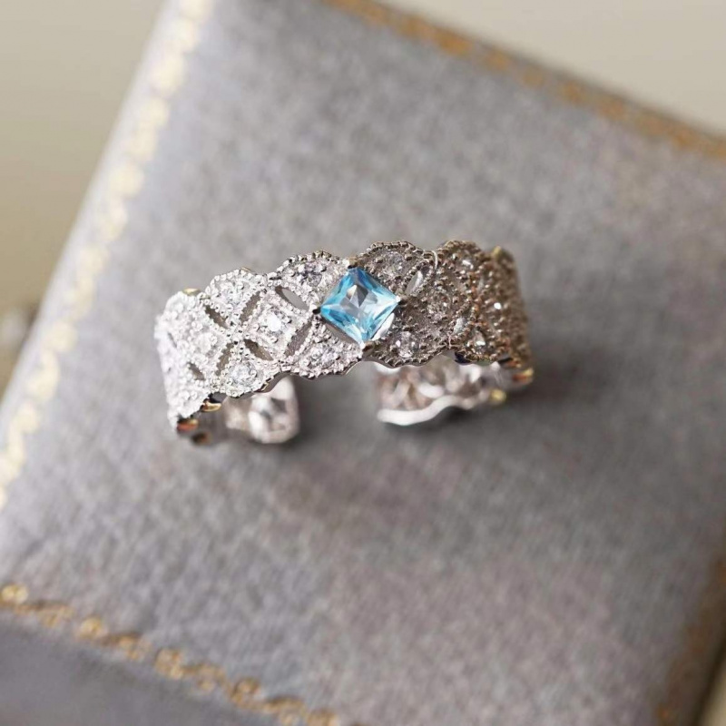 Vintage Fashion London - Princess Cut London Blue Topaz Wide