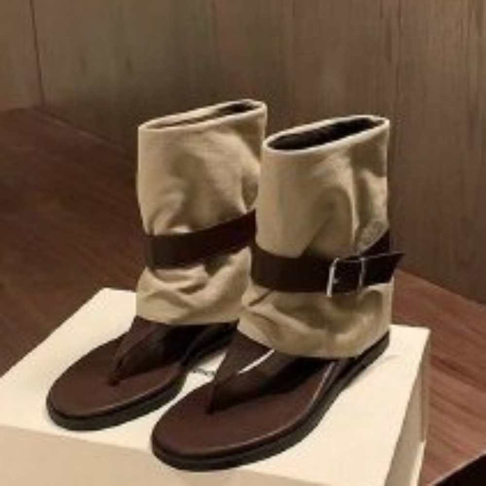 Vintage Fashion For Women - Vintage Color Block Toe Ring Sandals
