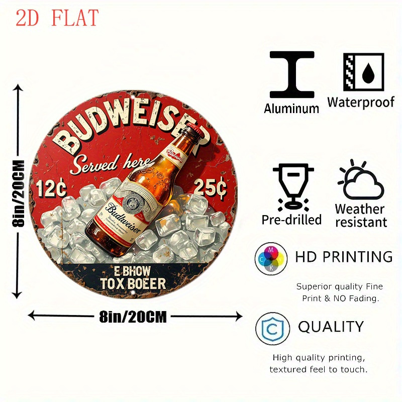 1pc Vintage Beer Logo Metal Wa - Vintage Fashion Plates avaliação e preço