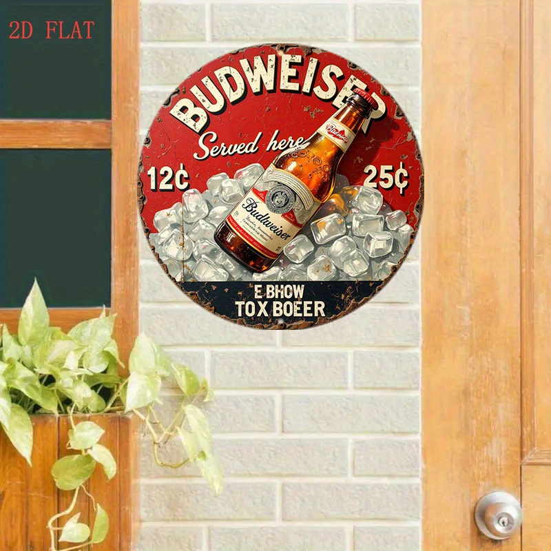 1pc Vintage Beer Logo Metal Wa - Vintage Fashion Plates avaliação e preço