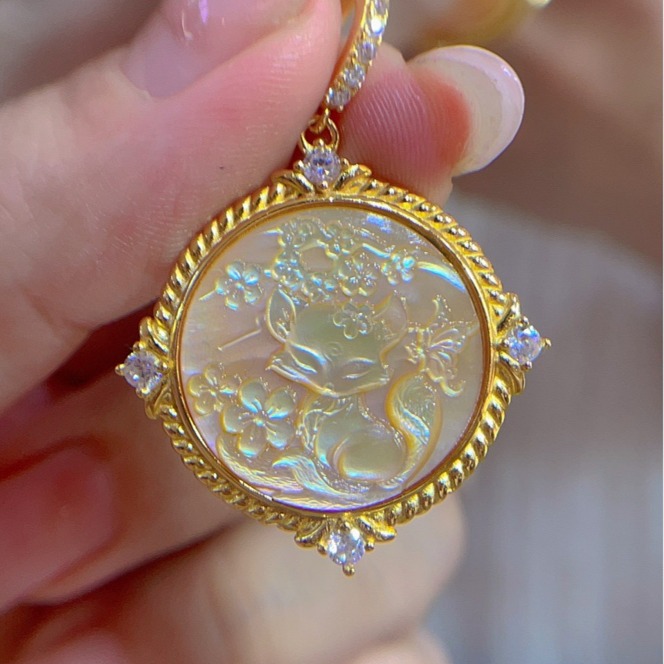 925 Sterling Silver Shell Came - Vintage Fashion Center avaliação e preço