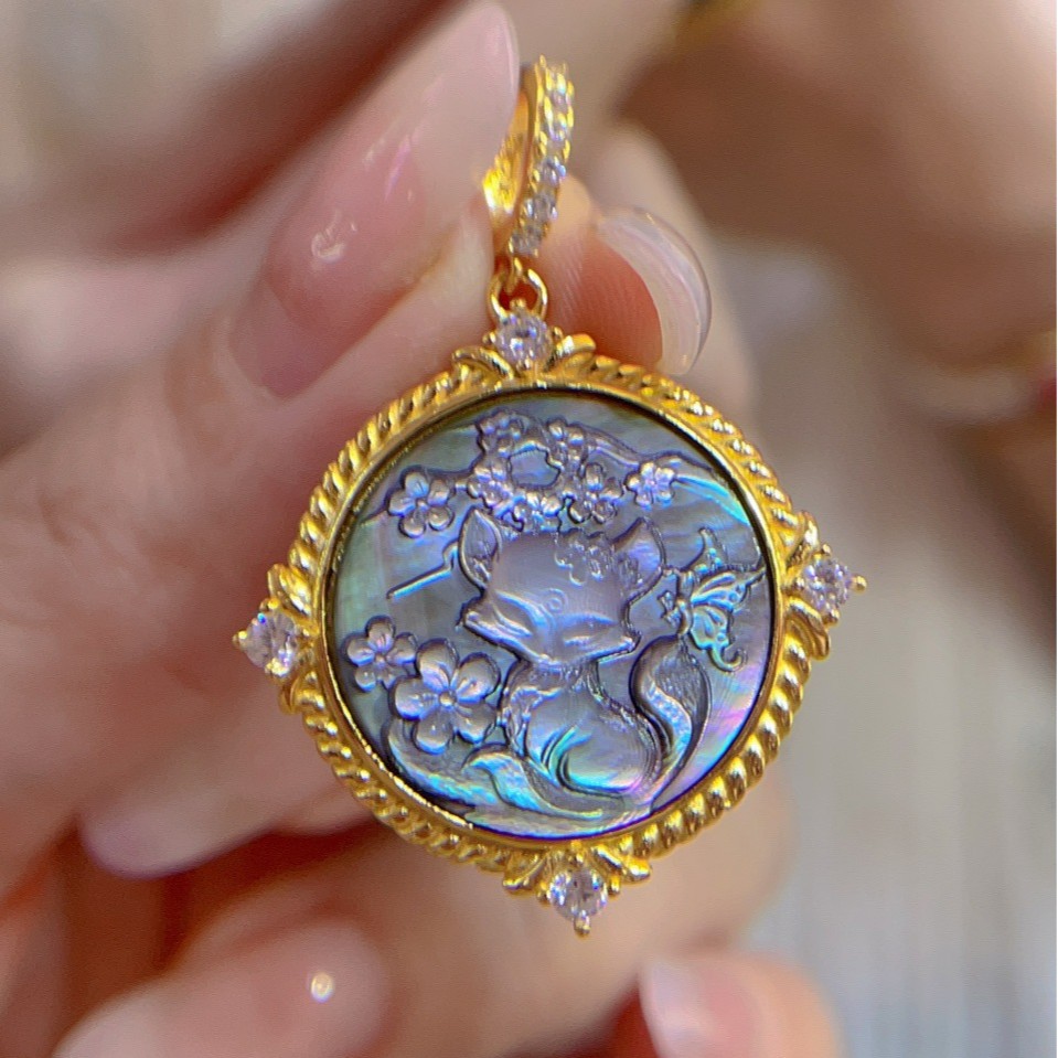 925 Sterling Silver Shell Came - Vintage Fashion Center avaliação e preço