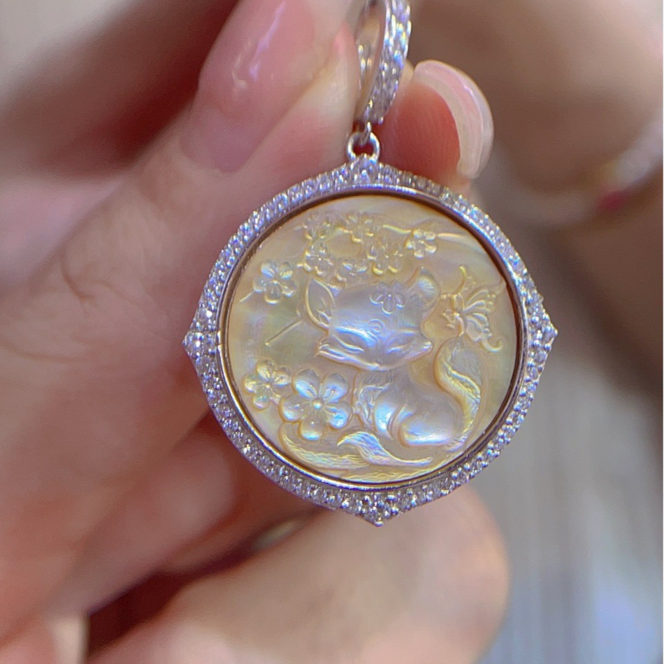 925 Sterling Silver Shell Came - Vintage Fashion Center avaliação e preço