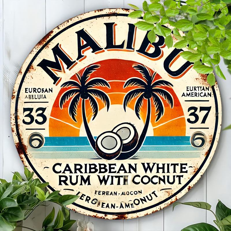 Vintage Malibu Rum Coconut Alu - Vintage Fashion Plates avaliação e preço