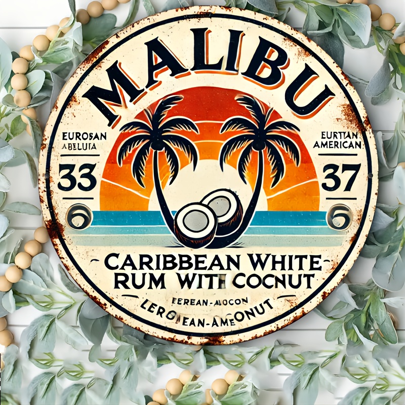 Vintage Malibu Rum Coconut Alu - Vintage Fashion Plates avaliação e preço
