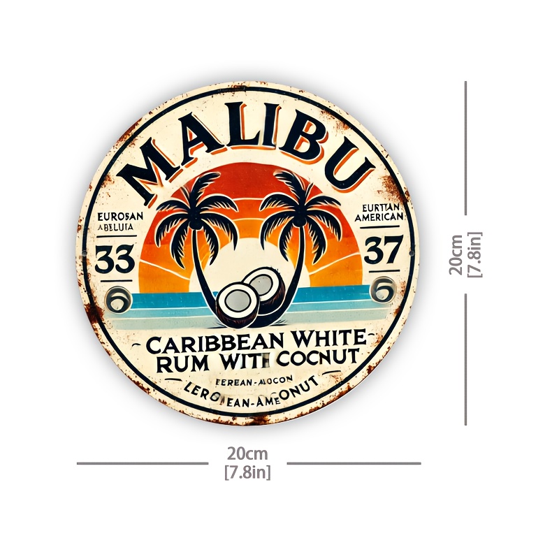 Vintage Malibu Rum Coconut Alu - Vintage Fashion Plates avaliação e preço