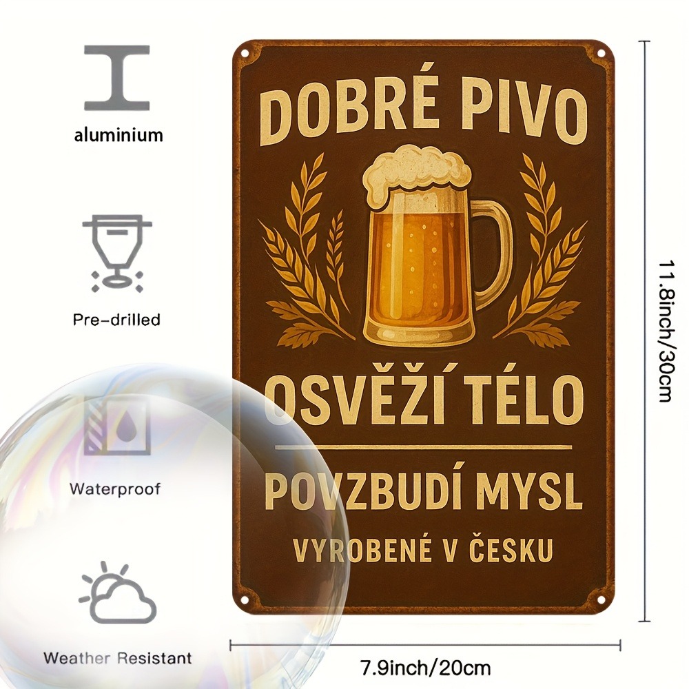 Vintage Czech Beer Metal Sign  - Vintage Fashion Plates avaliação e preço