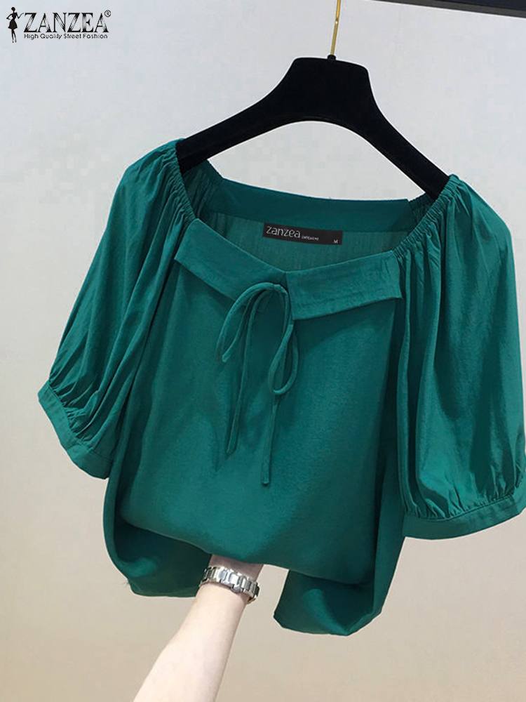 ZANZEA Korean Style Solid Blou - Vintage Fashion Style Female avaliação e preço