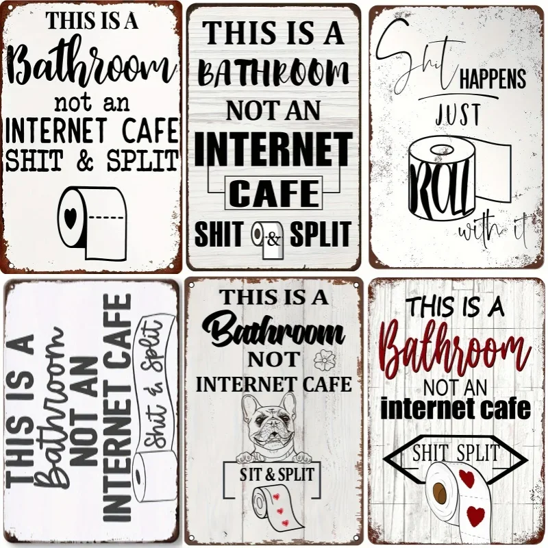 Funny Word Bathroom Decor Wari - Vintage Fashion Plates avaliação e preço
