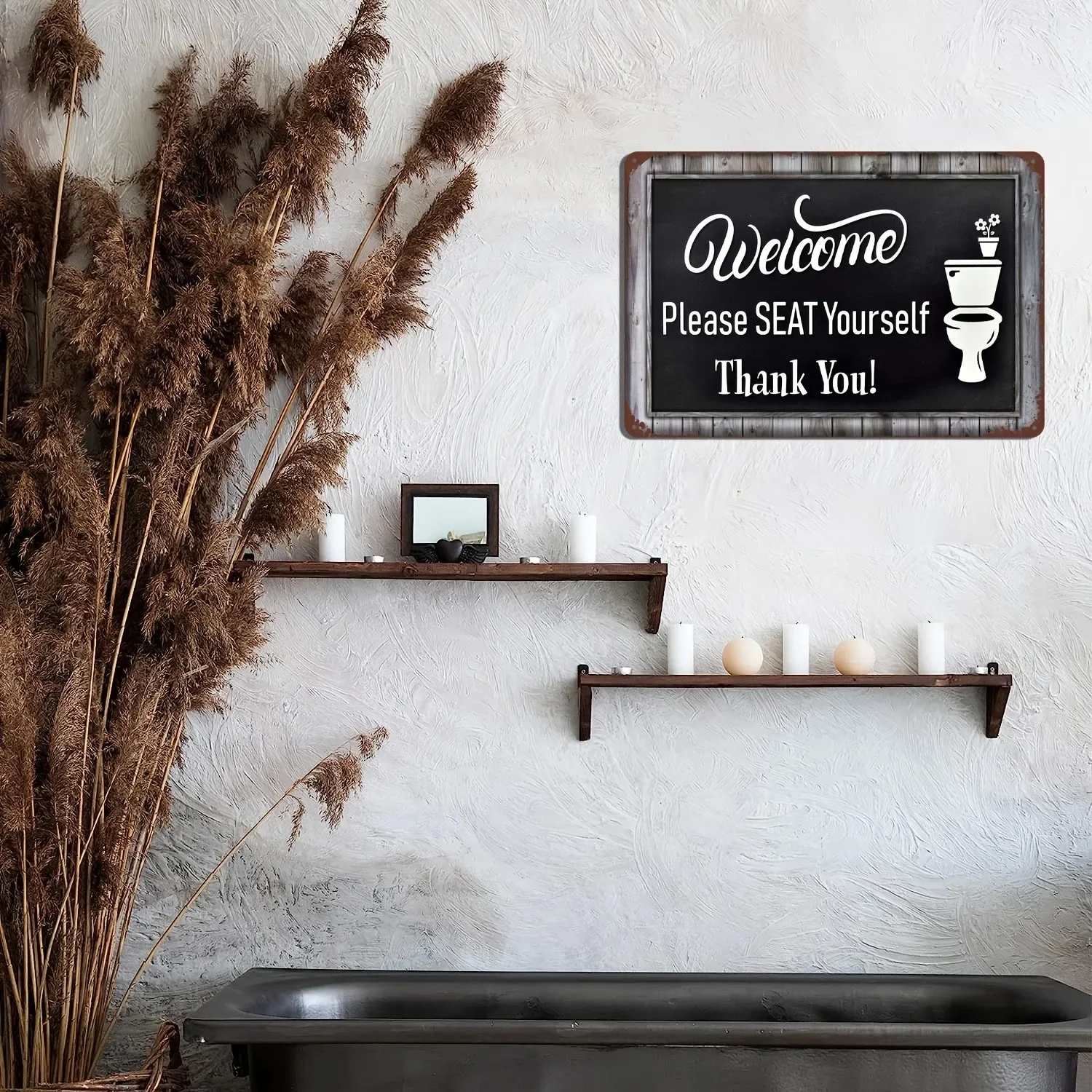Funny Word Bathroom Decor Wari - Vintage Fashion Plates avaliação e preço