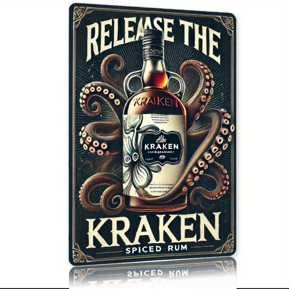 Vintage Kraken Spiced Rum Meta - Vintage Fashion Plates avaliação e preço