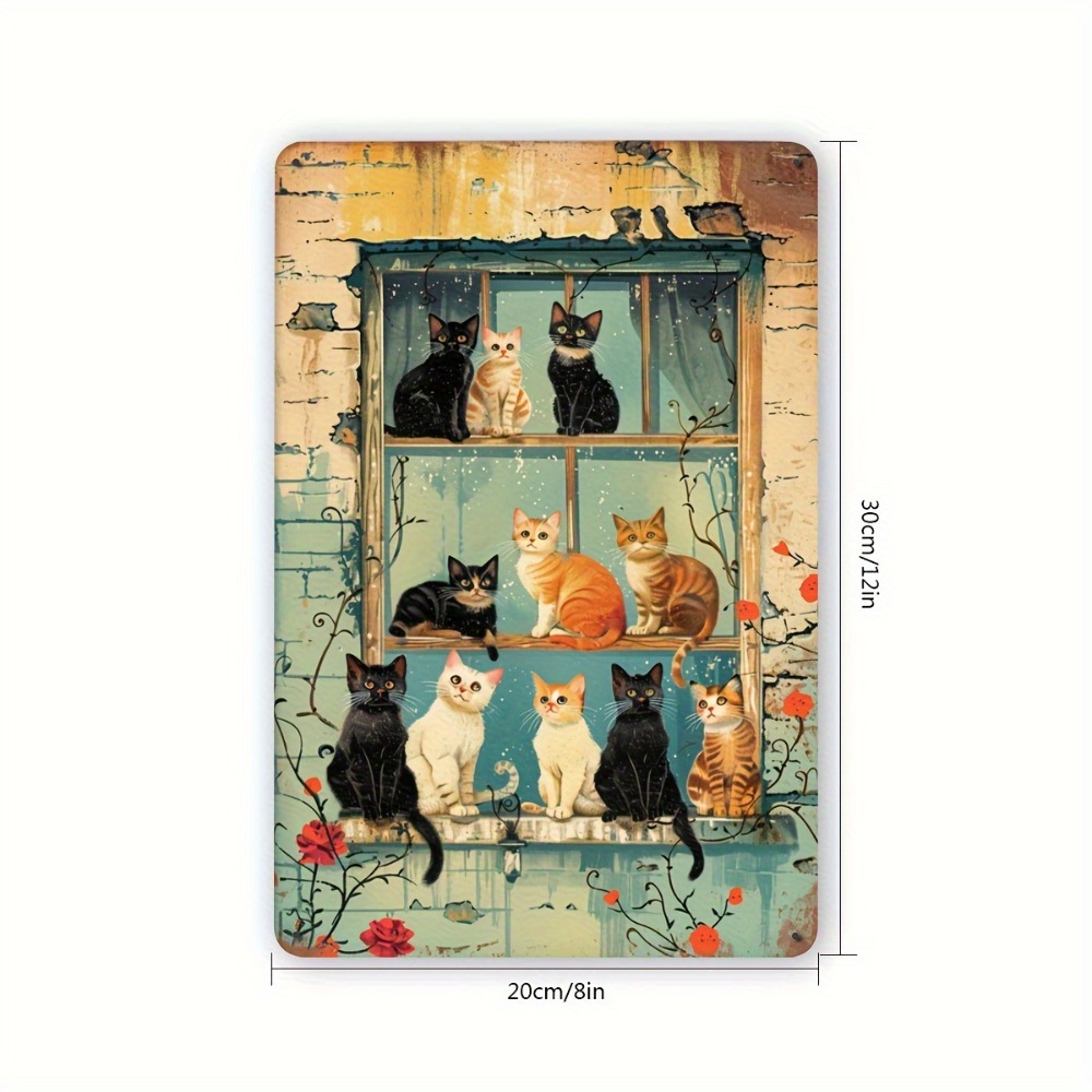 Vintage Cats Window Metal Sign - Vintage Fashion Plates avaliação e preço