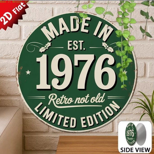 Made in 1976 Retro Not Old 2D  - Vintage Fashion Plates avaliação e preço