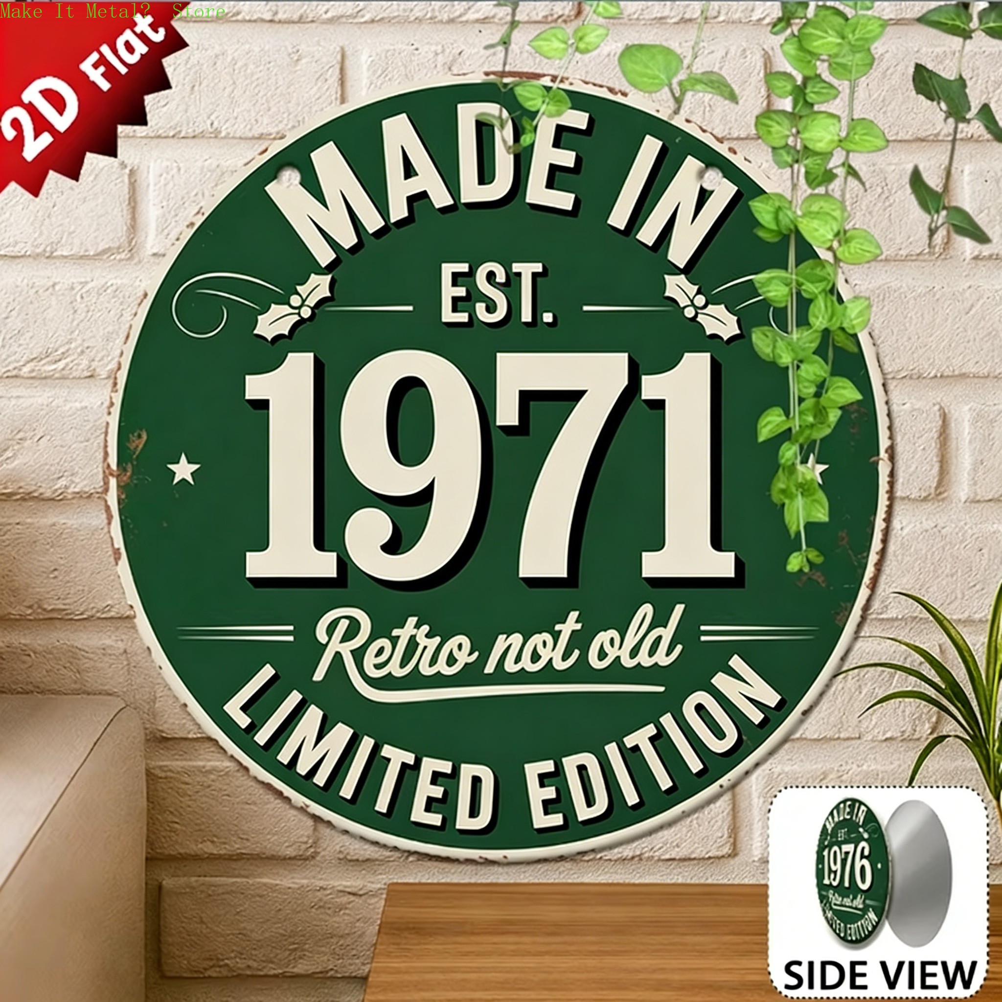 Made in 1976 Retro Not Old 2D  - Vintage Fashion Plates avaliação e preço