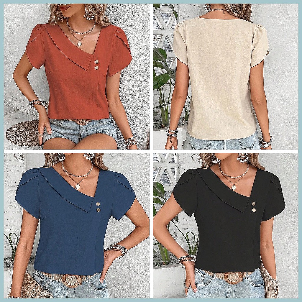 2024 Summer Vintage Solid Colo - Vintage Fashion For Women avaliação e preço